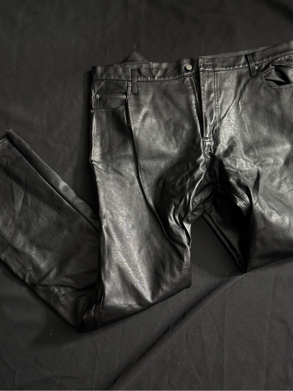 Darc Sport Black Faux Leather flare Pants
